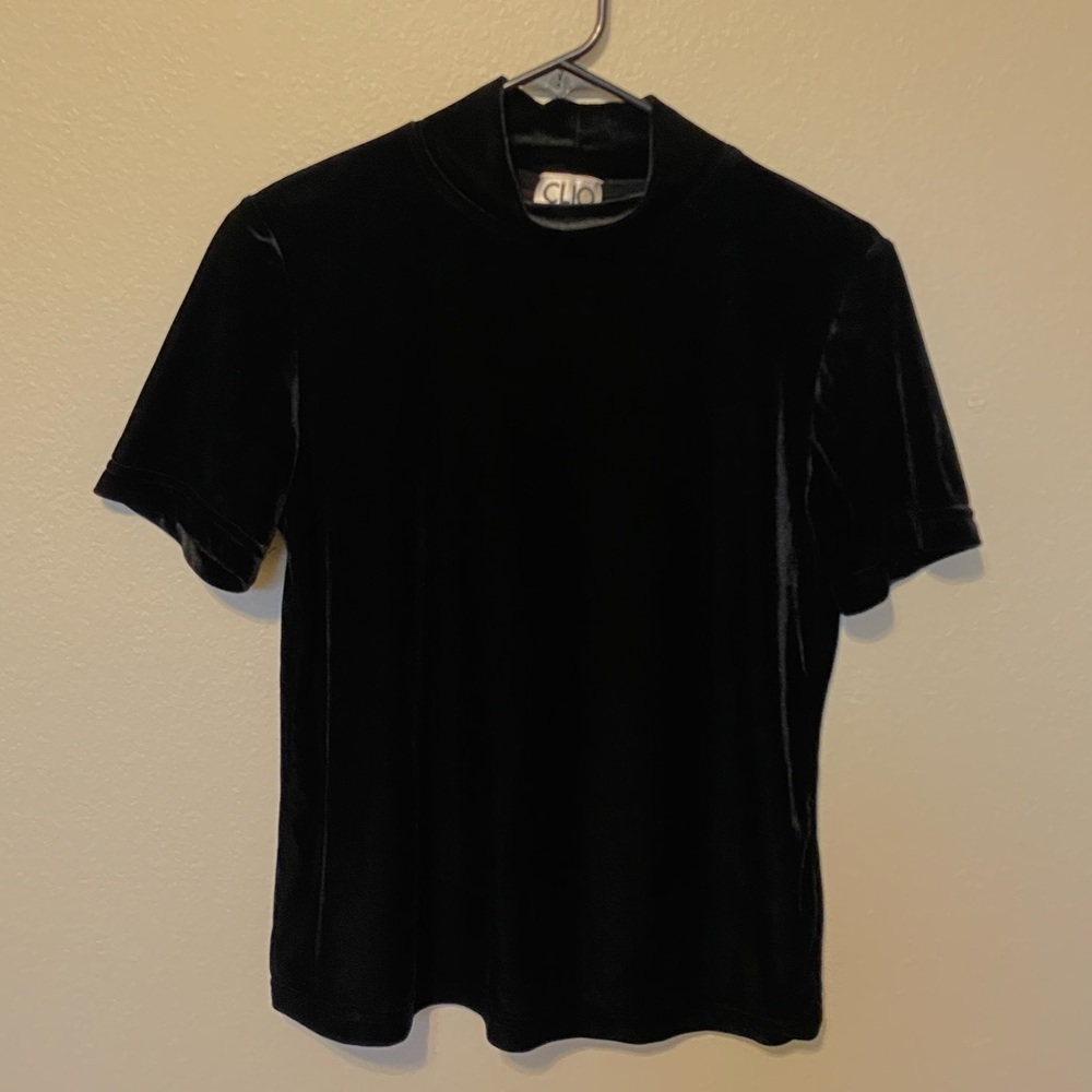 Clio Velour Mock Neck Blouse